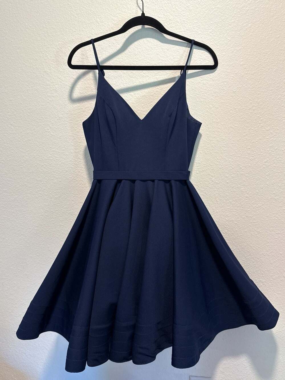 Teena for Mac Duggal Navy Fit and Flare Cocktail Dress